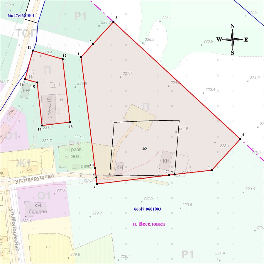 Описание местоположения границ территориальных зон поселка Веселовка городского округа Карпинск Свердловской области